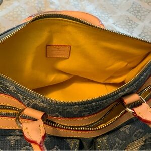 LOUIS  Neo Handbag Blue Monogram Denim Satchel​​ 12x6